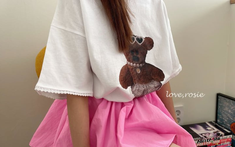 Love Rosie - Korean Children Fashion - #minifashionista - Bear Lace Boxy Tee - 2