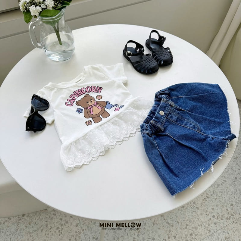 Mini mellow - Korean Children Fashion - #Kfashion4kids - Bear Lace Tee - 5