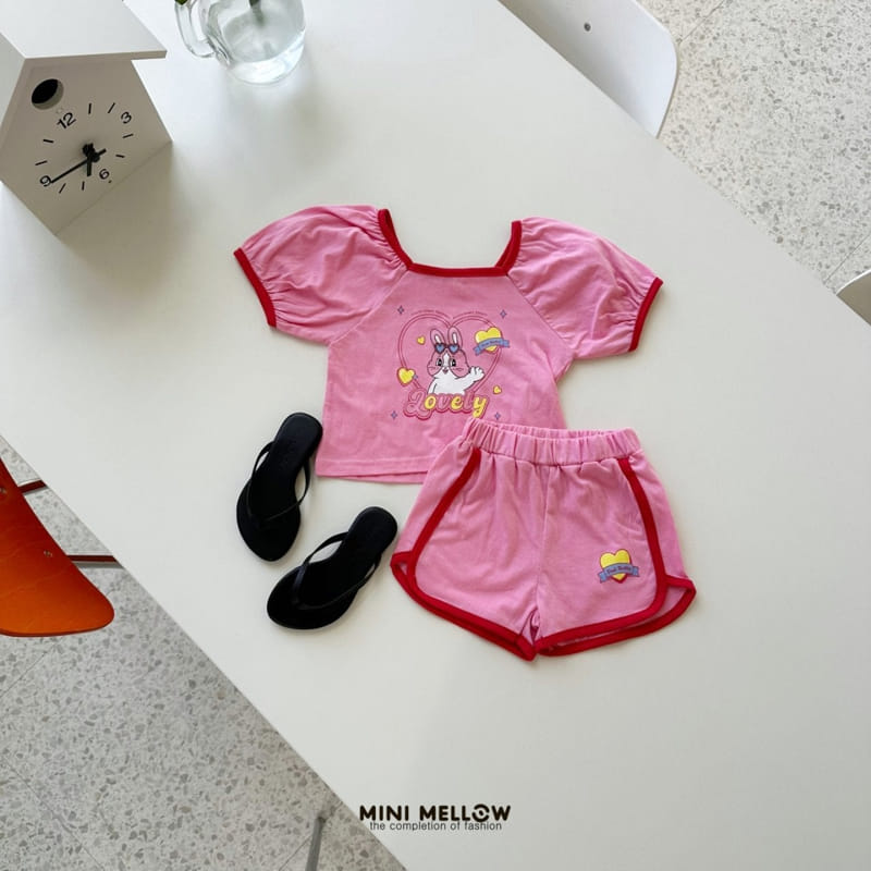 Mini mellow - Korean Children Fashion - #kidsshorts - Bunny Square Top Bottom Set - 11