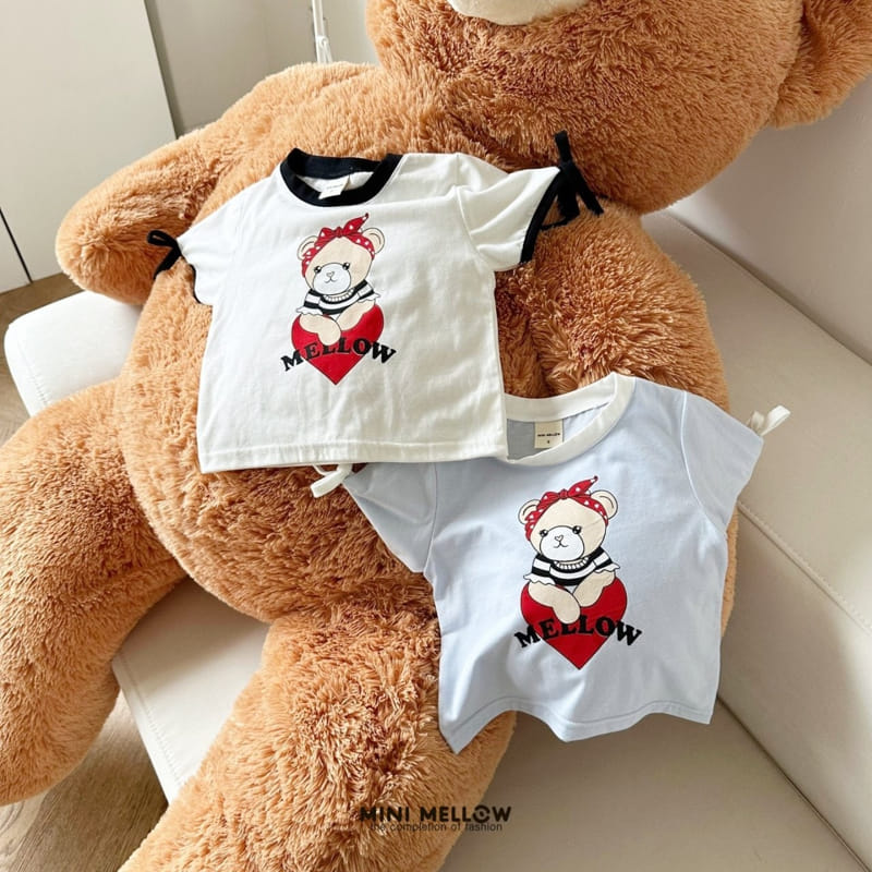 Mini mellow - Korean Children Fashion - #kidsstore - Bear Ribbon Tee - 2