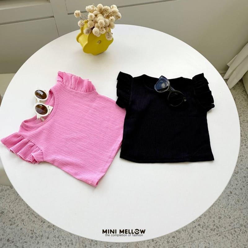 Mini mellow - Korean Children Fashion - #kidsstore - Frill Sleeveless Tee