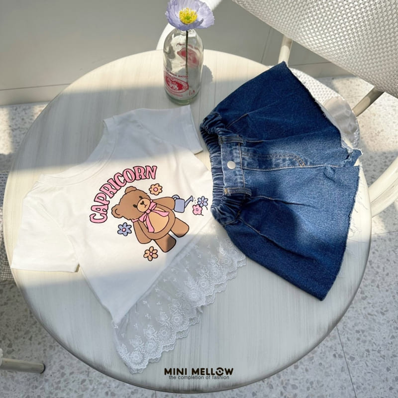 Mini mellow - Korean Children Fashion - #littlefashionista - Bear Lace Tee - 6