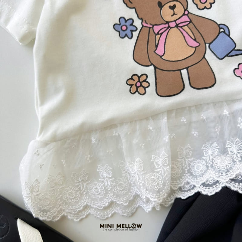 Mini mellow - Korean Children Fashion - #magicofchildhood - Bear Lace Tee - 7