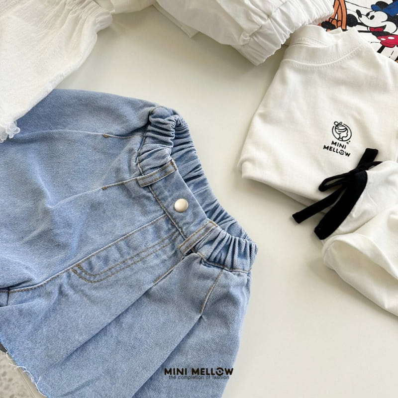 Mini mellow - Korean Children Fashion - #minifashionista - Denim Half Pants - 3