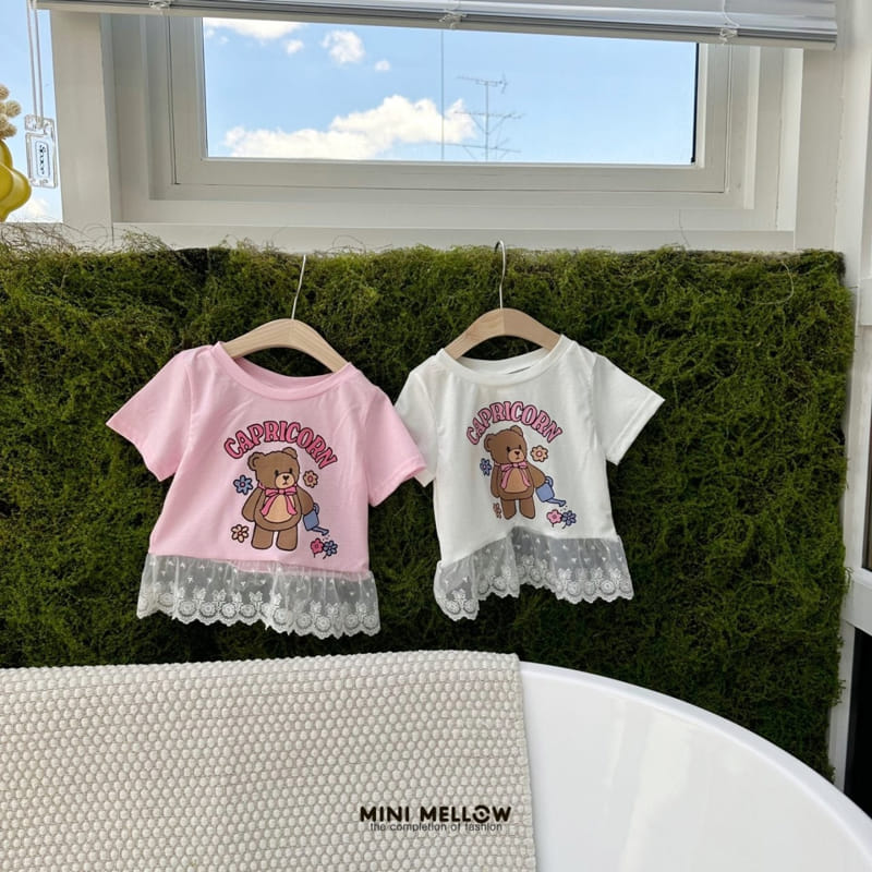 Mini mellow - Korean Children Fashion - #prettylittlegirls - Bear Lace Tee - 9