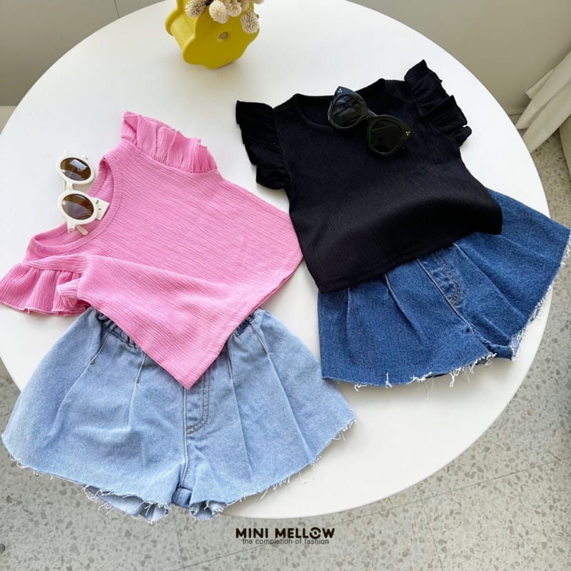 Mini mellow - Korean Children Fashion - #minifashionista - Denim Half Pants - 4