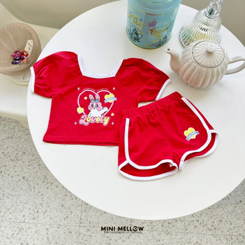 Mini mellow - Korean Children Fashion - #prettylittlegirls - Bunny Square Top Bottom Set - 2