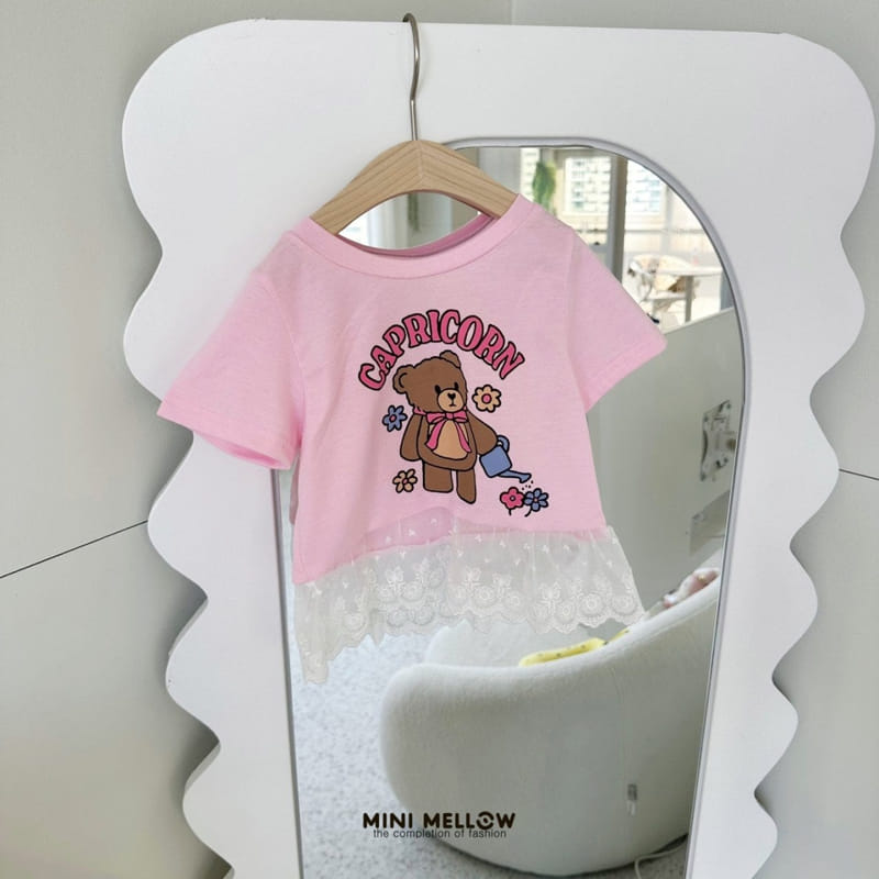 Mini mellow - Korean Children Fashion - #todddlerfashion - Bear Lace Tee - 10