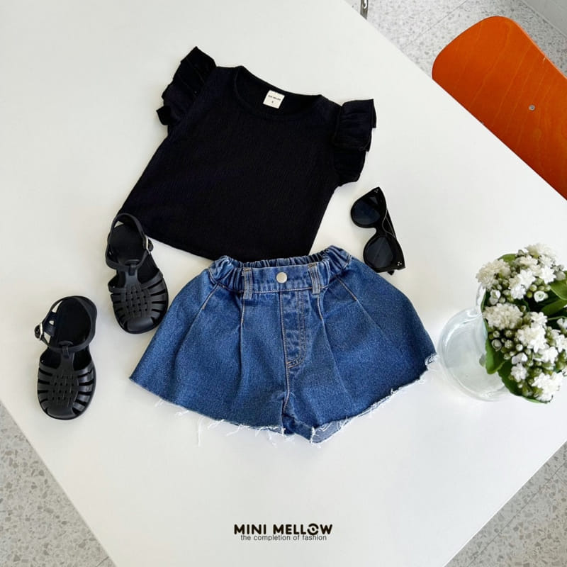 Mini mellow - Korean Children Fashion - #todddlerfashion - Denim Half Pants - 5