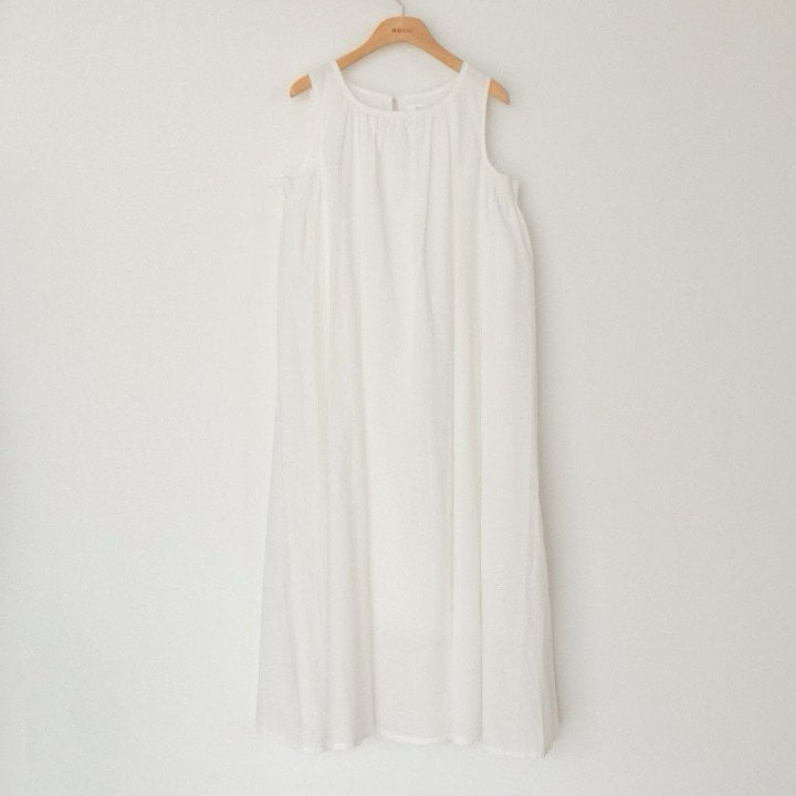 Moani - Korean Women Fashion - #momslook - Cotton Shirring Sleeveless Dress  - 5