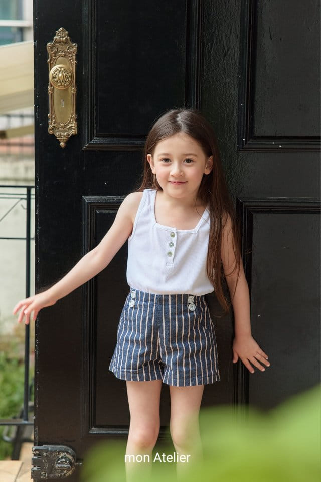 Mon Atelier - Korean Children Fashion - #childofig - Square Button Sleeveless Tee - 11