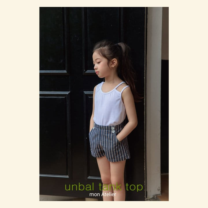 Mon Atelier - Korean Children Fashion - #kidsshorts - Unbalance Sleeveless Tee - 2