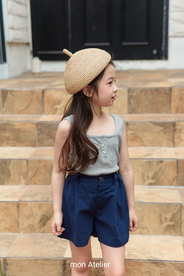 Mon Atelier - Korean Children Fashion - #magicofchildhood - Square Button Sleeveless Tee - 8