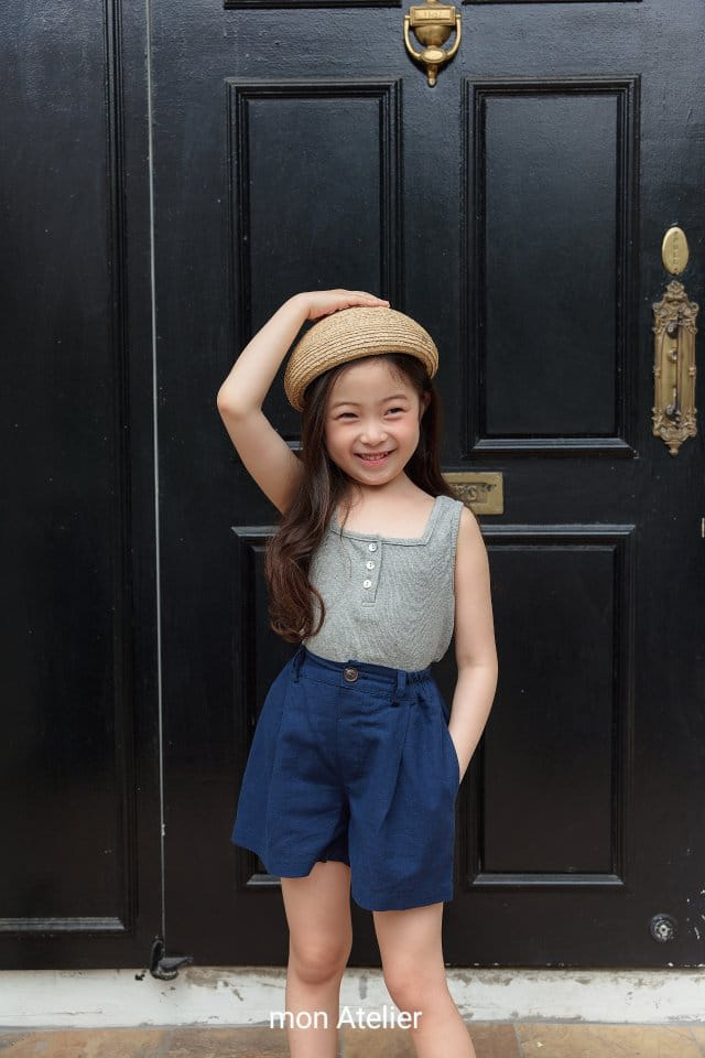 Mon Atelier - Korean Children Fashion - #minifashionista - Square Button Sleeveless Tee - 9