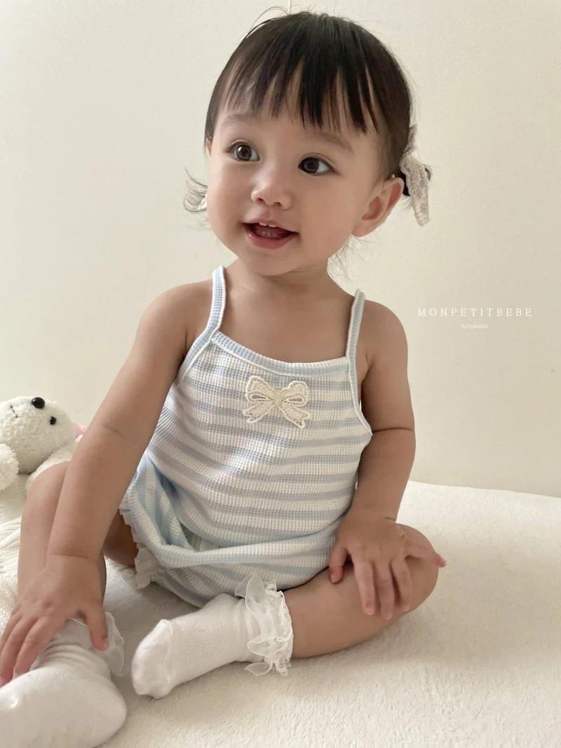 Mon Petit Bebe - Korean Baby Fashion - #babyfever - Baby Lauren Waffle Set - 2