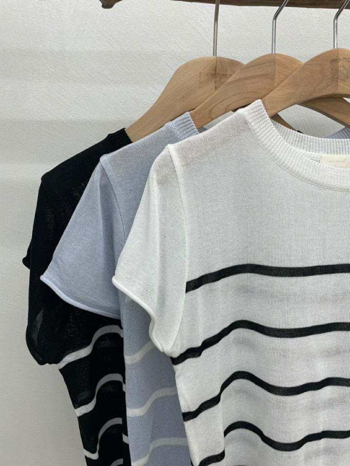 Most - Korean Women Fashion - #momslook - Porter Stripe Knit Top - 3