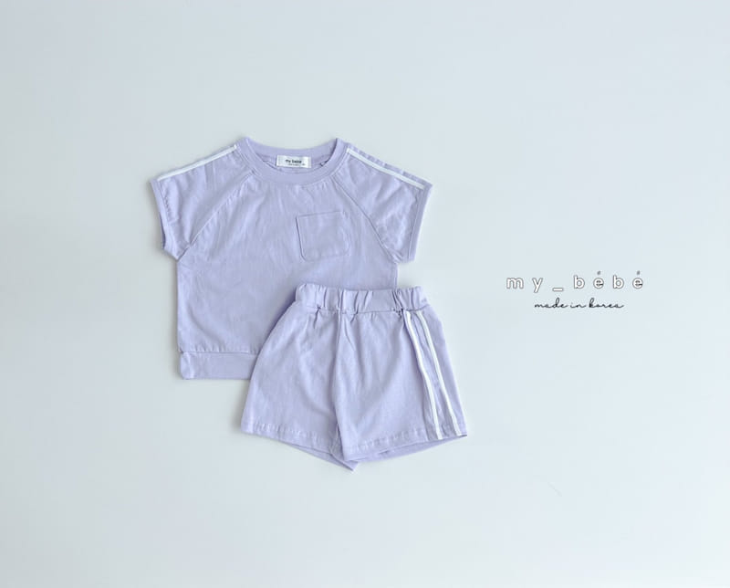 My Bebe - Korean Children Fashion - #kidsshorts - Tape Top Bottom Set - 7