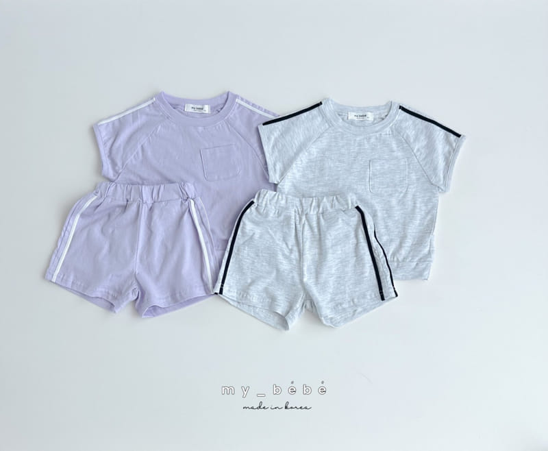 My Bebe - Korean Children Fashion - #kidzfashiontrend - Tape Top Bottom Set - 9