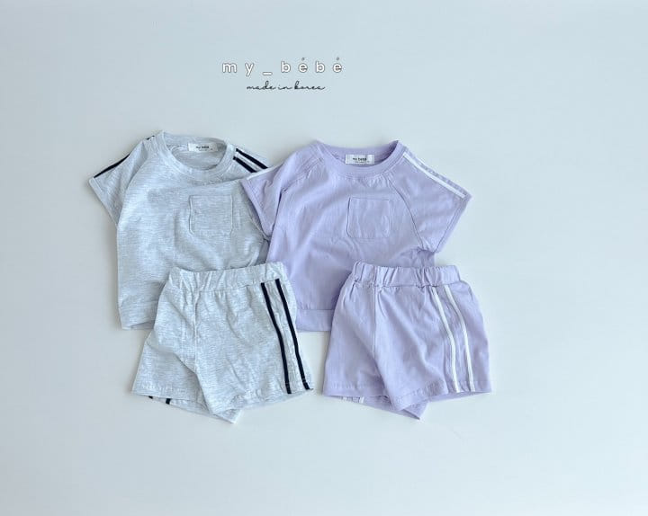 My Bebe - Korean Children Fashion - #stylishchildhood - Tape Top Bottom Set