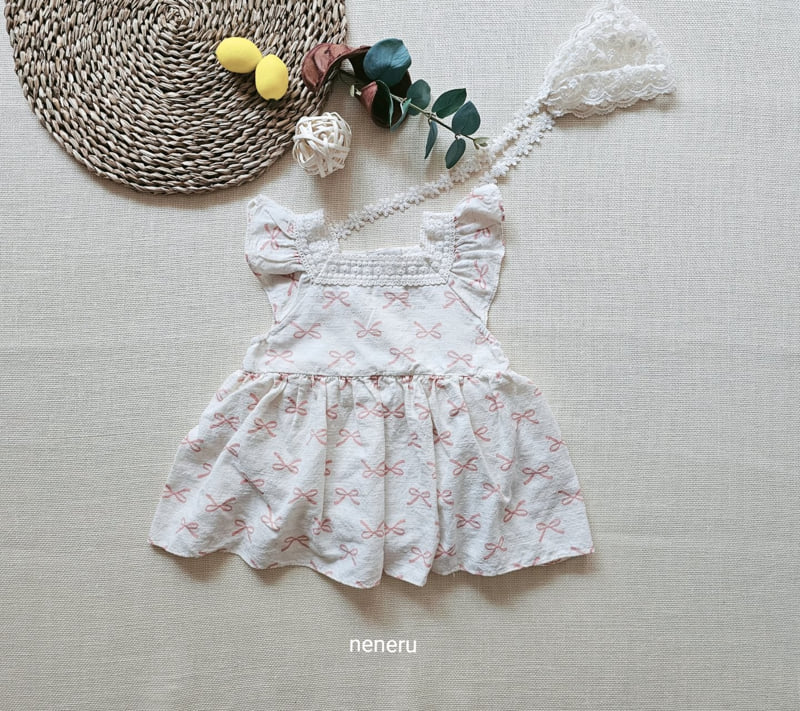 Neneru - Korean Baby Fashion - #babyfashion - Linen Ribbon Bodysuit