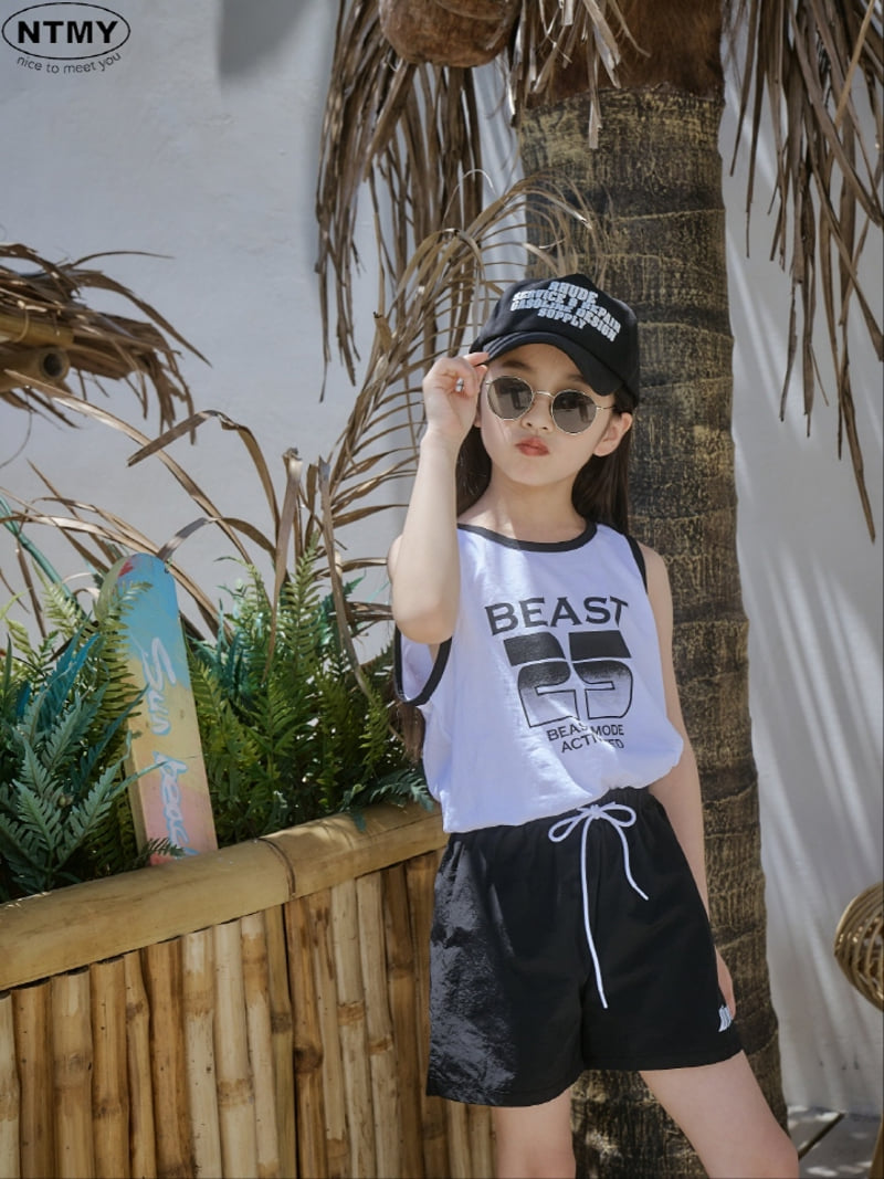 Nice To Meet You - Korean Children Fashion - #kidsshorts - Beast Sleeveless Tee - 8