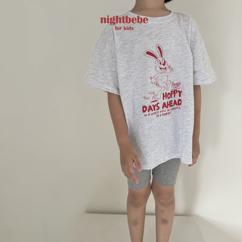 Night Bebe - Korean Children Fashion - #kidsshorts - Happy Rabbit Tee - 10