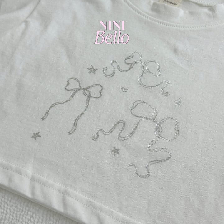 Ninibello - Korean Children Fashion - #Kfashion4kids - Silver Ribbon Crop Tee - 8