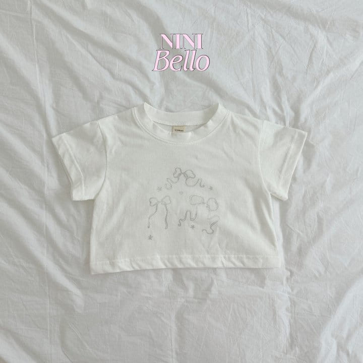 Ninibello - Korean Children Fashion - #discoveringself - Silver Ribbon Crop Tee - 3