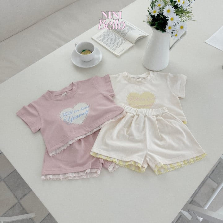 Ninibello - Korean Children Fashion - #kidsshorts - Fall In Love Top Bottom Set - 3