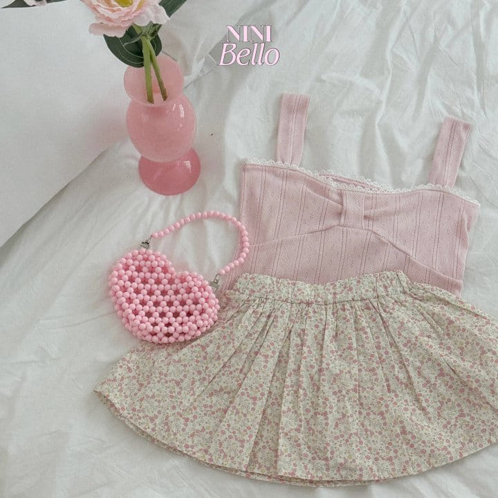 Ninibello - Korean Children Fashion - #kidsshorts - Eyelet Ribbon Sleeveless Blouse - 10