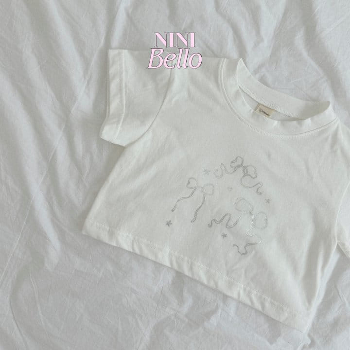 Ninibello - Korean Children Fashion - #kidsshorts - Silver Ribbon Crop Tee - 5