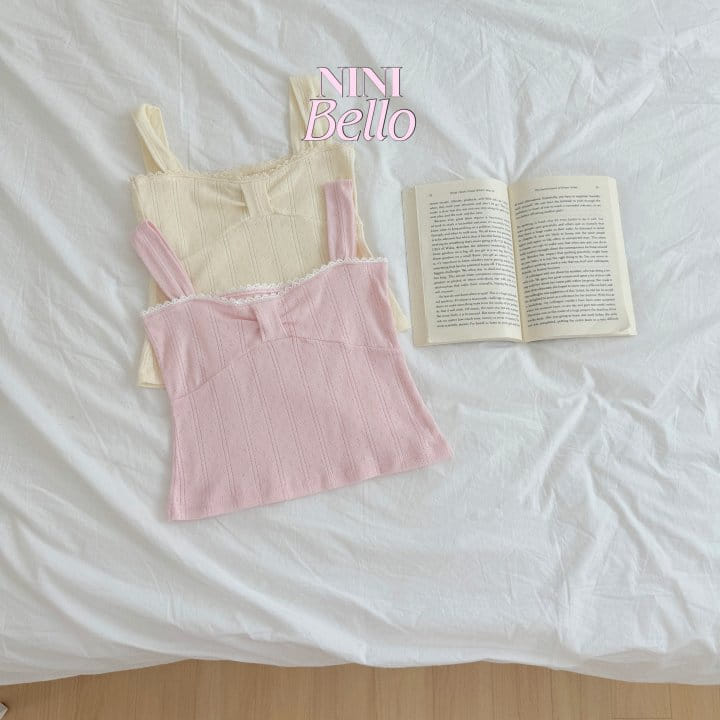 Ninibello - Korean Children Fashion - #todddlerfashion - Eyelet Ribbon Sleeveless Blouse - 2