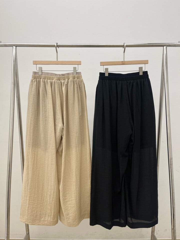 Nutplan - Korean Women Fashion - #romanticstyle - Sheer Banding Pants - 2