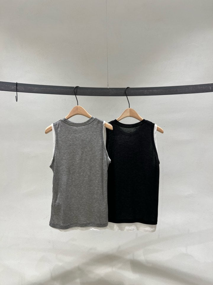 Ohao - Korean Women Fashion - #vintagekidsstyle - Double Sleeveless Top - 4