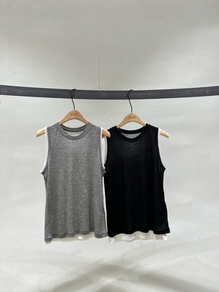 Ohao - Korean Women Fashion - #vintagekidsstyle - Double Sleeveless Top - 3