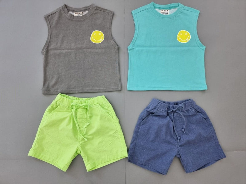 Olivie - Korean Children Fashion - #kidsshorts - Smile Sleeveles Tee - 3