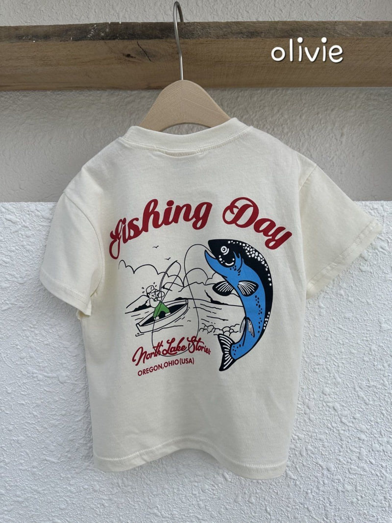 Olivie - Korean Children Fashion - #kidsshorts - Fishing Day Tee - 6