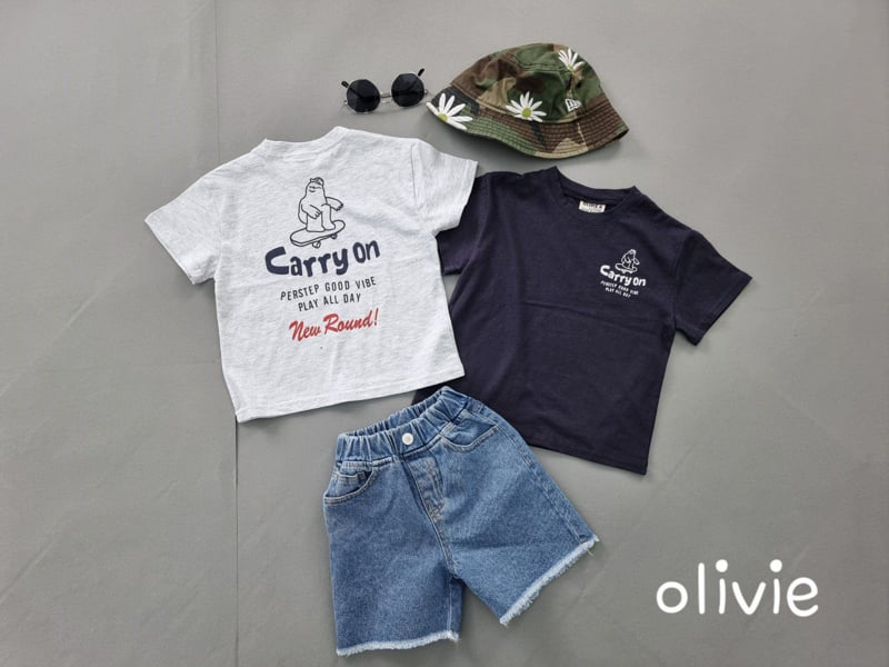 Olivie - Korean Children Fashion - #prettylittlegirls - Cutting Denim Shorts - 6