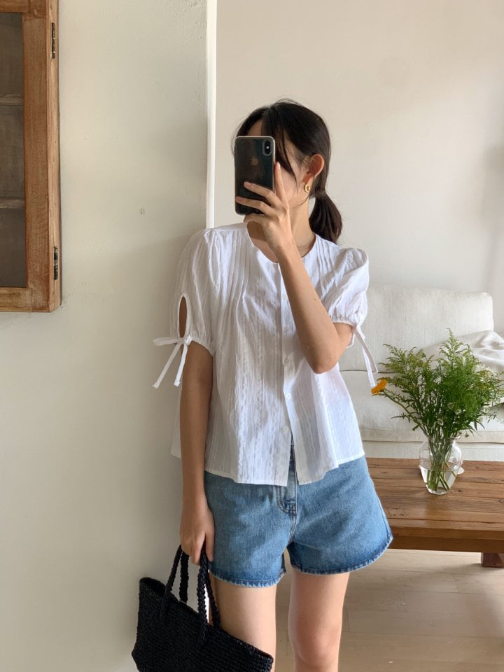 Osense - Korean Women Fashion - #momslook - Evian Pintuck Blouse Cardigan - 3