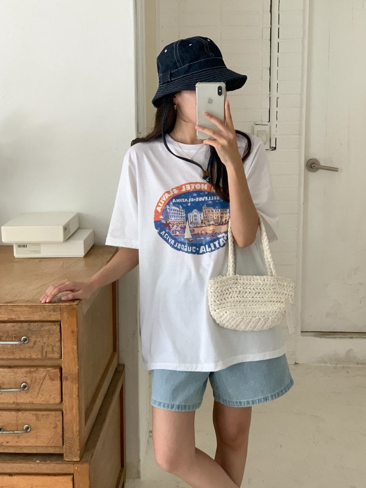 Osense - Korean Women Fashion - #momslook - Sunset Box Tee - 2