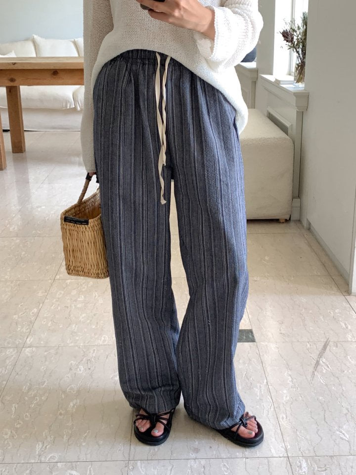 Osense - Korean Women Fashion - #momslook - Solid Stripe Pants - 6