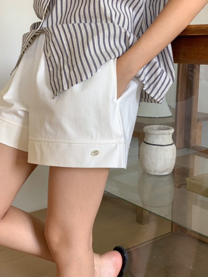 Osense - Korean Women Fashion - #vintageinspired - Ray Cotton Short Pants - 9