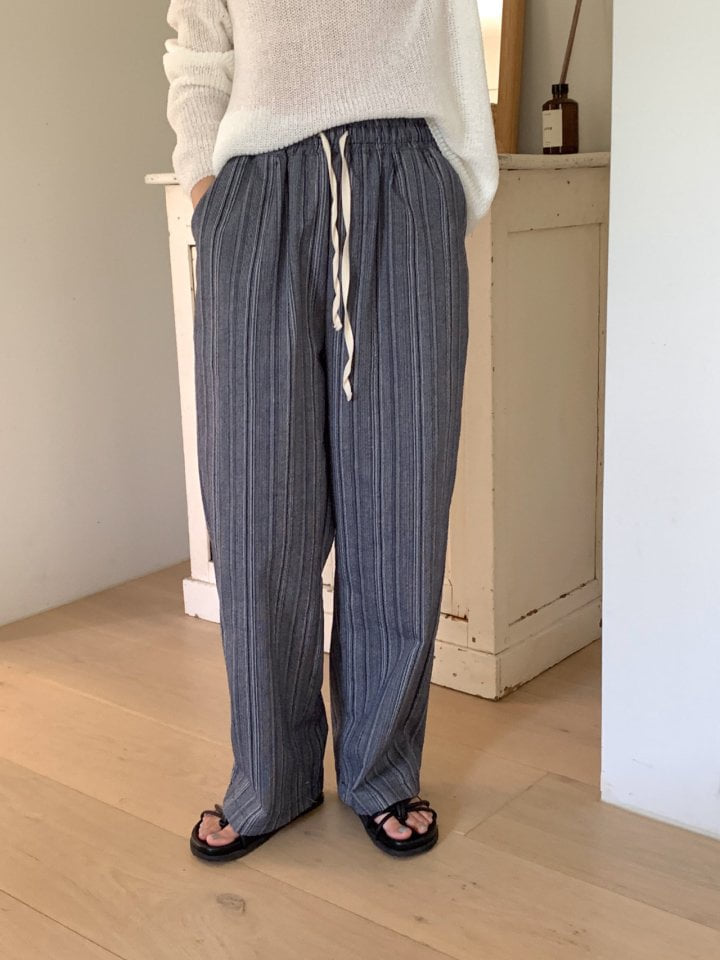 Osense - Korean Women Fashion - #womensfashion - Solid Stripe Pants - 7