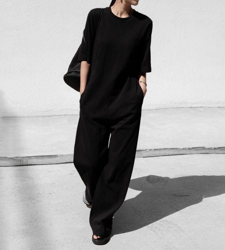 Paper Moon - Korean Women Fashion - #shopsmall - Back Zipped Detail Oversized Sweat Jumpsuit