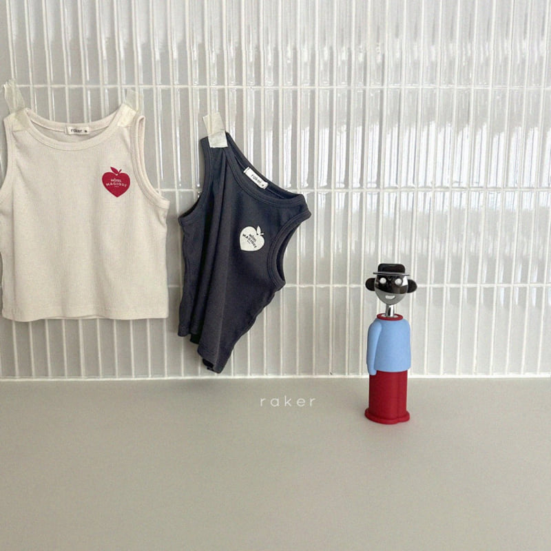 Raker - Korean Children Fashion - #Kfashion4kids - Apple Heart Rib Sleeveless Tee