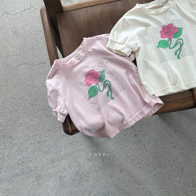 Raker - Korean Children Fashion - #kidsshorts - Rose Shirring Tee - 3