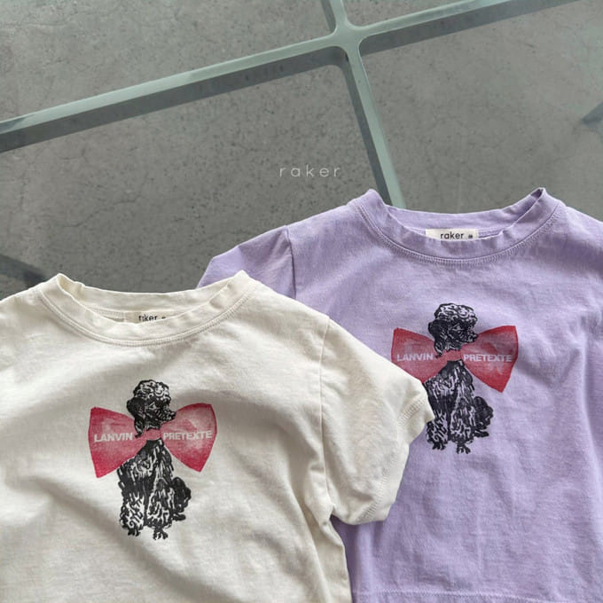 Raker - Korean Children Fashion - #kidsstore - Ribbon Poodle Tee