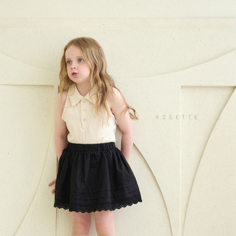 Rosette - Korean Children Fashion - #kidsshorts - Wendy Collar Sleeveless Tee - 2