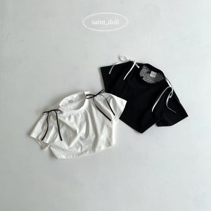 Saint Doll - Korean Children Fashion - #fashionkids - Ribbon Mesh Tee - 2