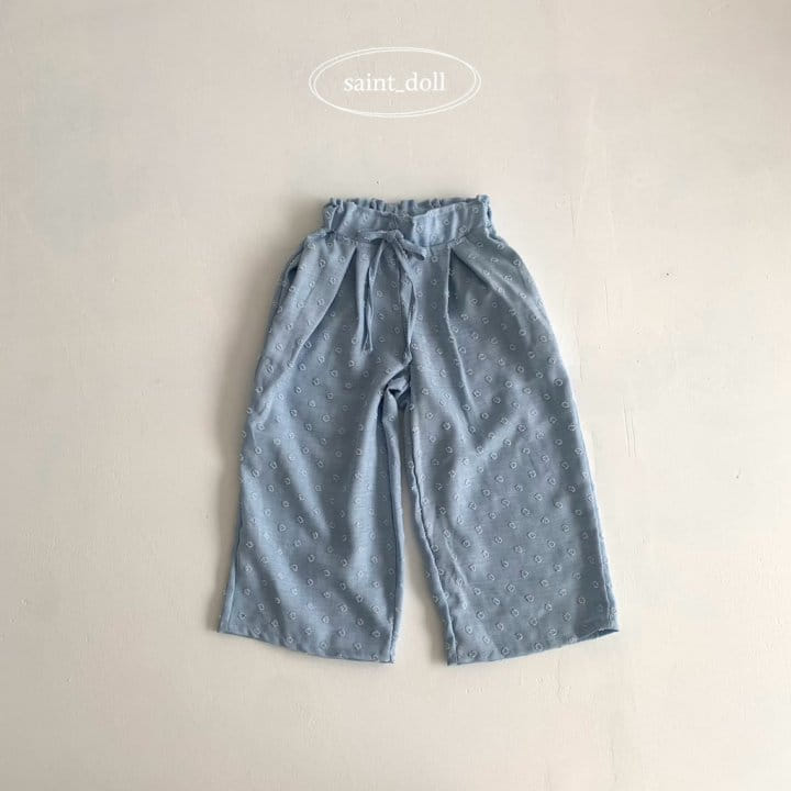 Saint Doll - Korean Children Fashion - #kidsshorts - Denim Wrinkle Wide Pants - 2